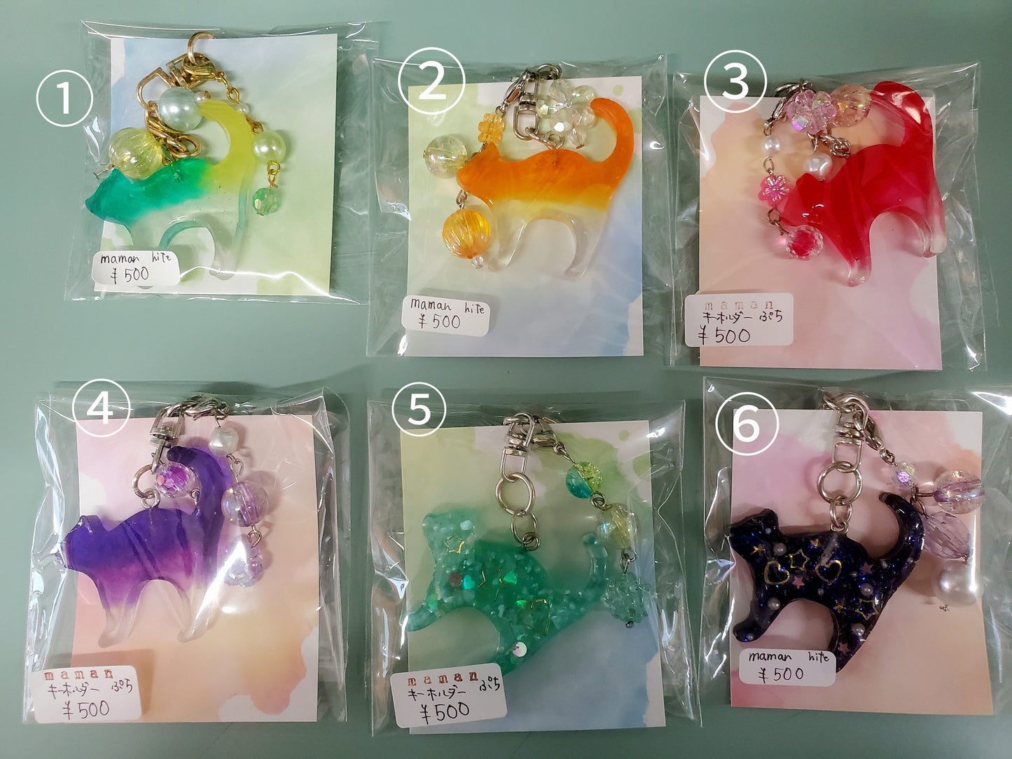 猫ちゃん レジンキーホルダー