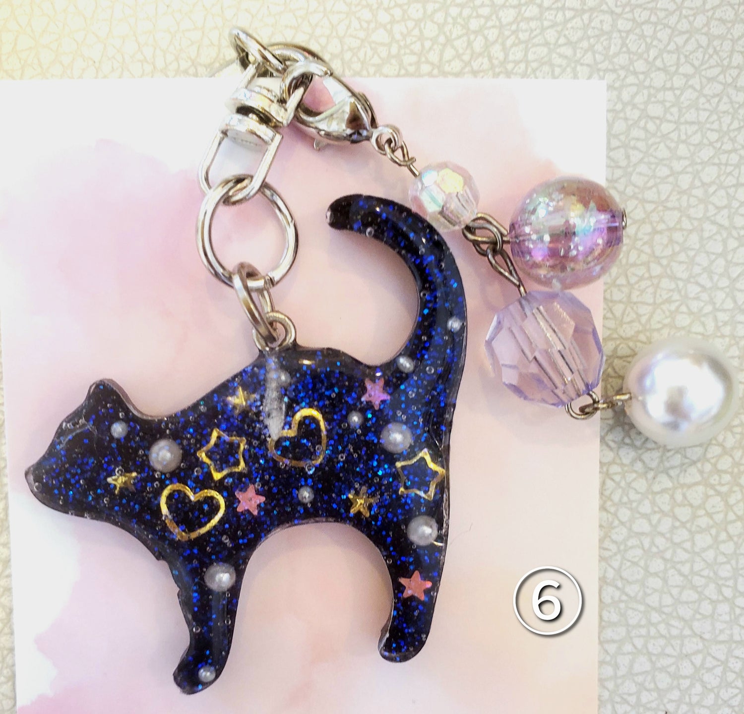 309] 猫 チャーム ハンドメイド レジン - 各種パーツ